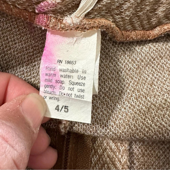 Vintage high waist women's size 4/5 tan wide leg pants - Picture 3 of 4